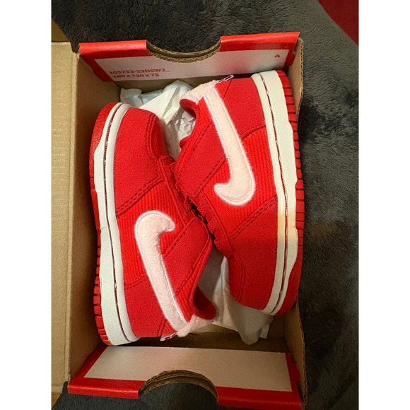 Nike Other - Nike Dunk Low TD Toddler Shoes Red White Swoosh "To You" Heart Sz 6c‎
